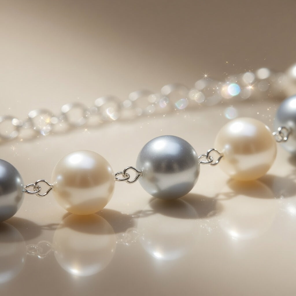 Necklace Silver and Cream Harmony
