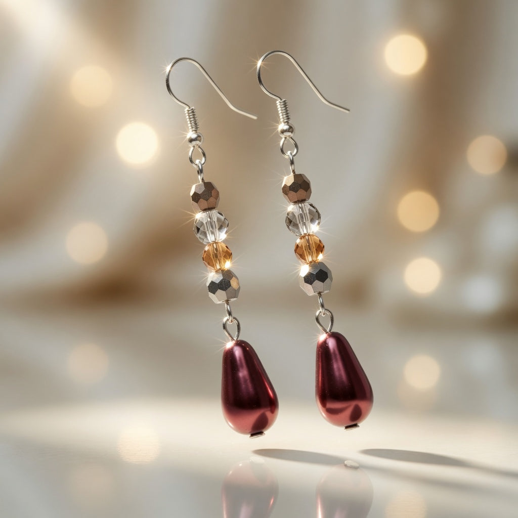 Earrings Shimmering Bordeaux