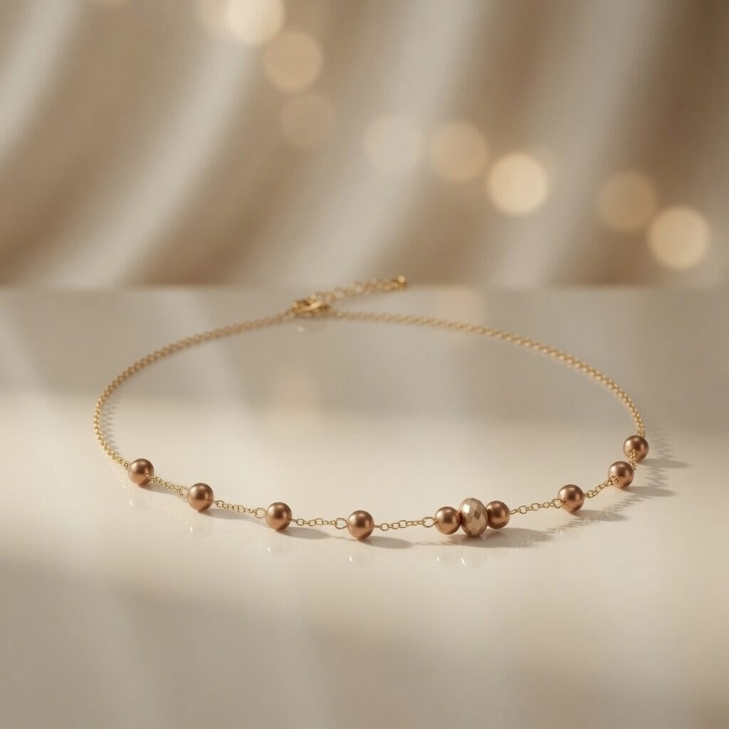 Rose Gold Beaded Radiance Necklace