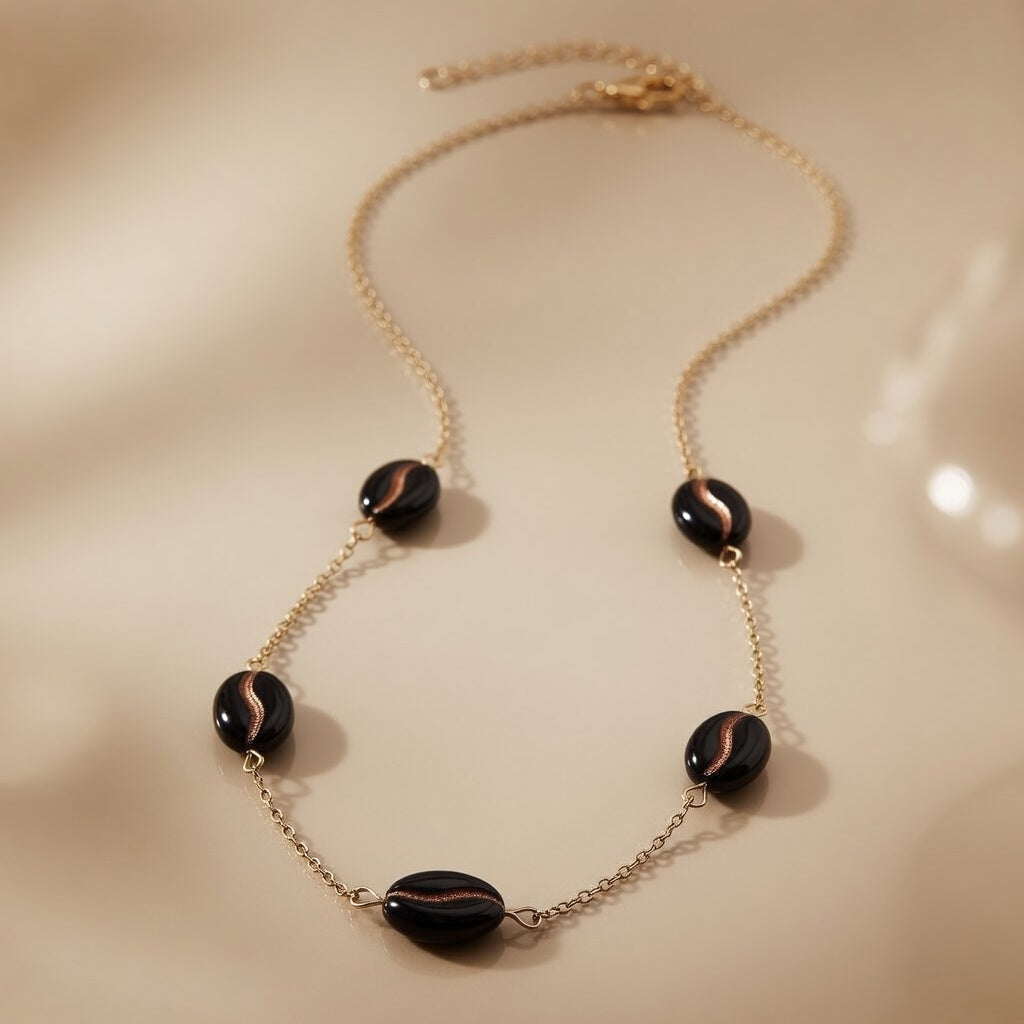 Necklace Midnight Coffee Beans