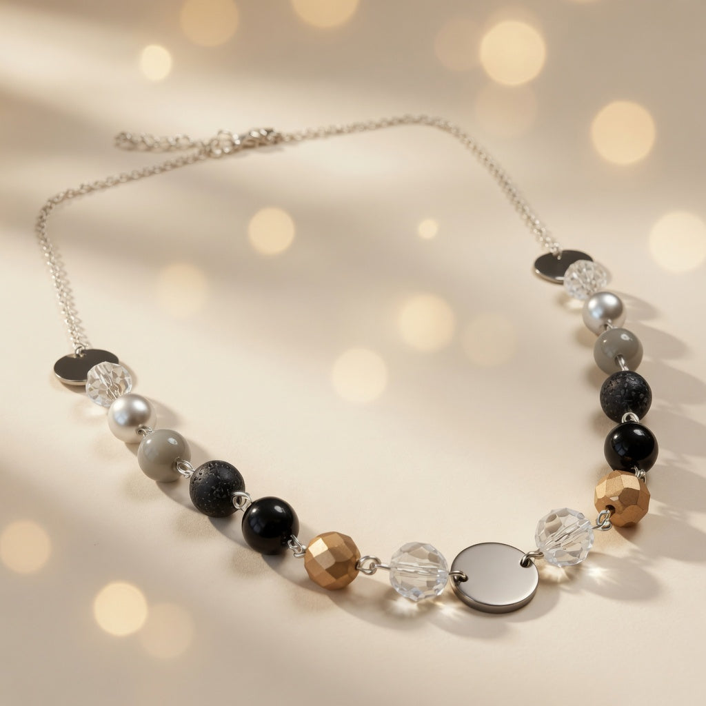 Czech Glass Lunar Dance of Shadows Necklace