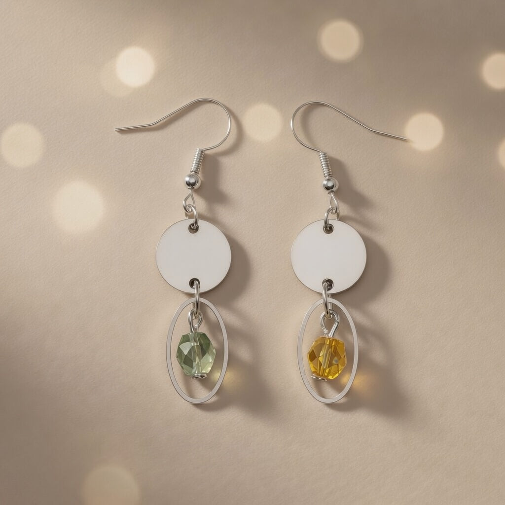 Mystical Bohemian Crystal Duo Czech Glass drop earrings