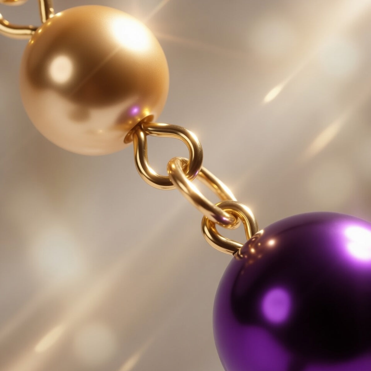 Czech Glass Purple Gold Pearl Dangle Earrings