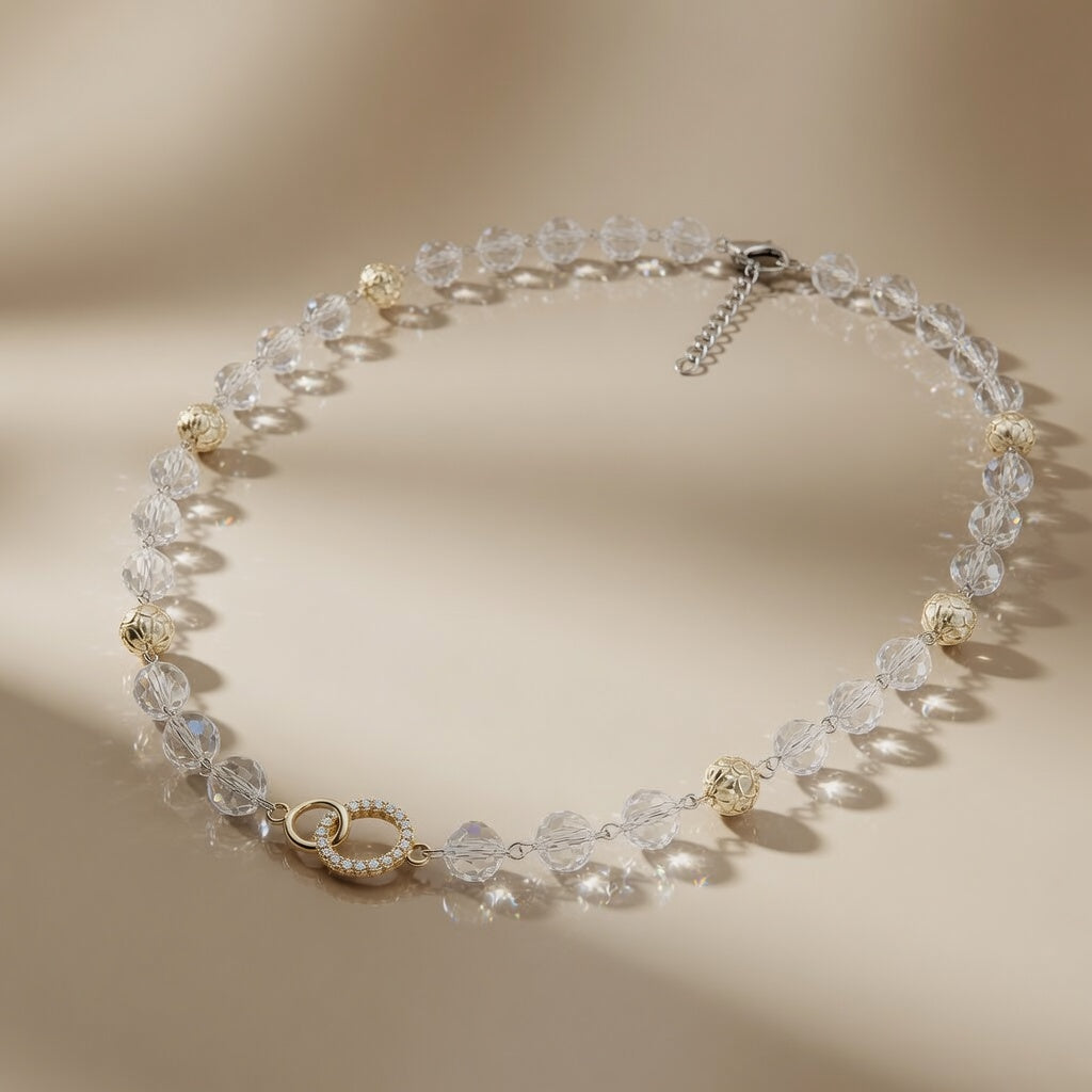 Necklace Golden Crystal Dew