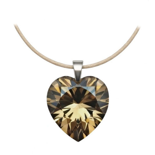 Pendant Smoky Golden Heart