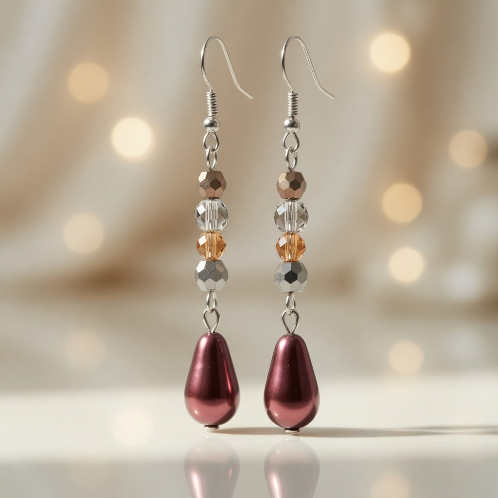 Earrings Shimmering Bordeaux