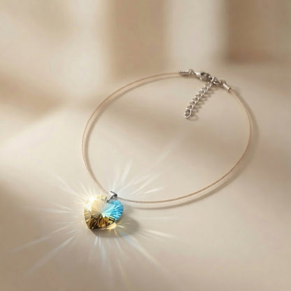 Swarovski Crystal Golden Lagoon Shimmer Heart Pendant