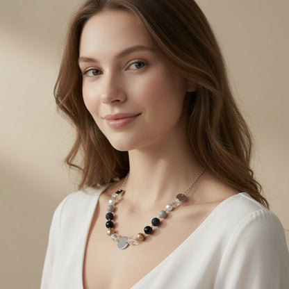 Czech Glass Lunar Dance of Shadows Necklace