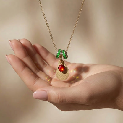 Golden Ember Leaf Necklace