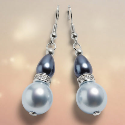 Czech Glass Lunar Tide Teardrop Dangle Earrings
