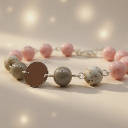 Czech Glass Sugar Rose Beaded Bracelet