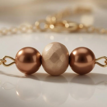 Gold Bead Pearl Bracelet