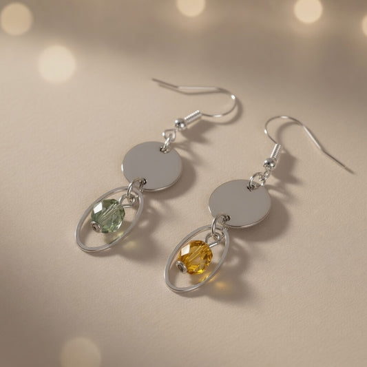 Mystical Bohemian Crystal Duo Czech Glass drop earrings
