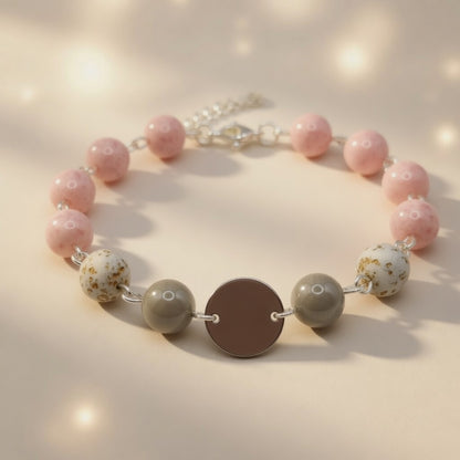 Czech Glass Sugar Rose Beaded Bracelet