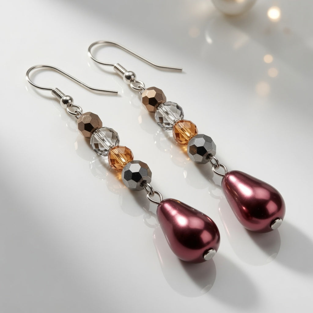 Earrings Shimmering Bordeaux