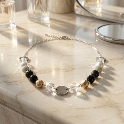 Czech Glass Lunar Dance of Shadows Necklace