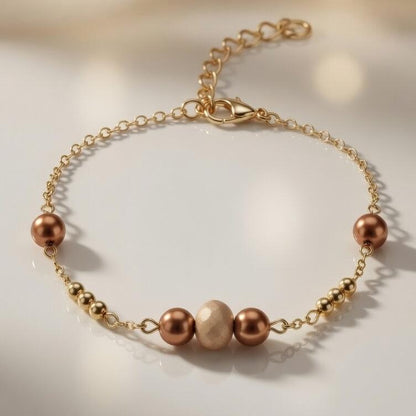 Gold Bead Pearl Bracelet