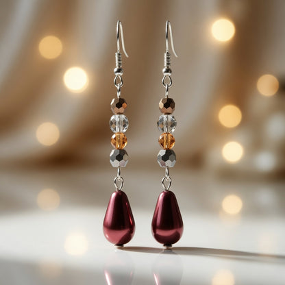 Earrings Shimmering Bordeaux