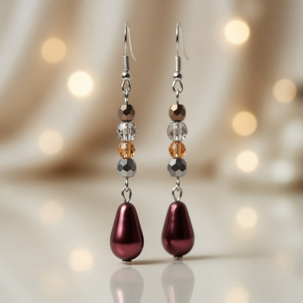 Earrings Shimmering Bordeaux