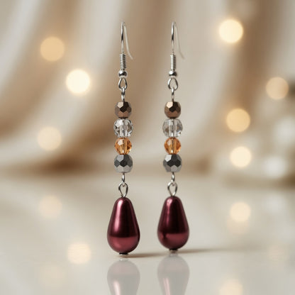 Earrings Shimmering Bordeaux