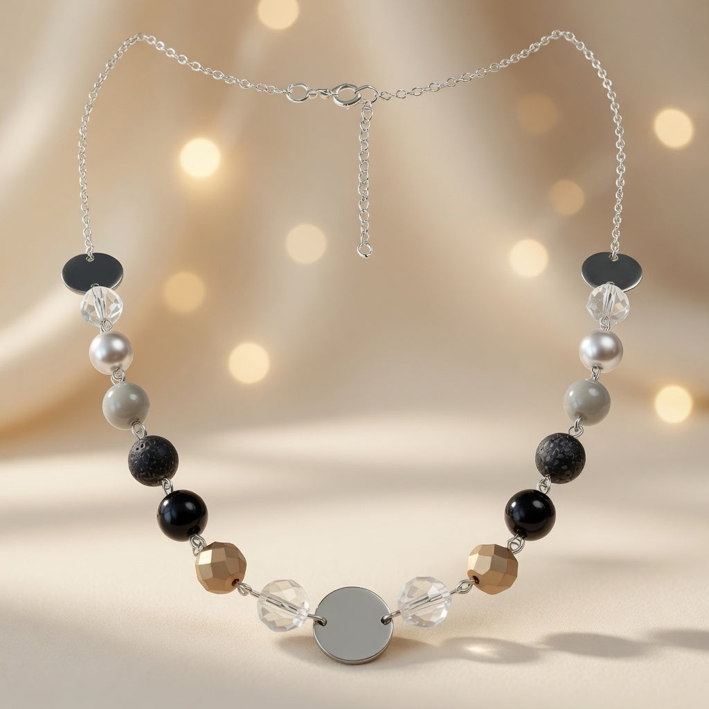 Czech Glass Lunar Dance of Shadows Necklace