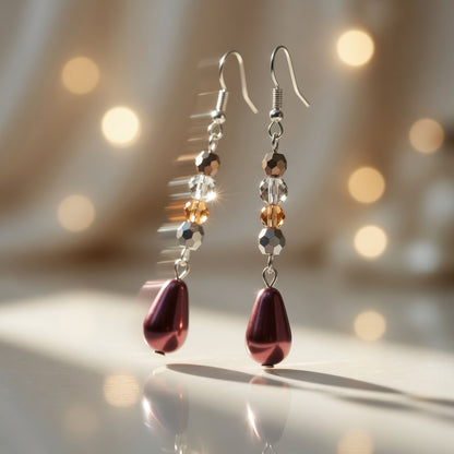 Earrings Shimmering Bordeaux