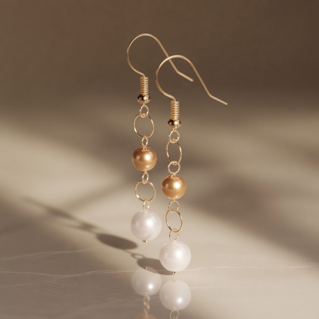 Mystical Gold Pearl Glow earrings