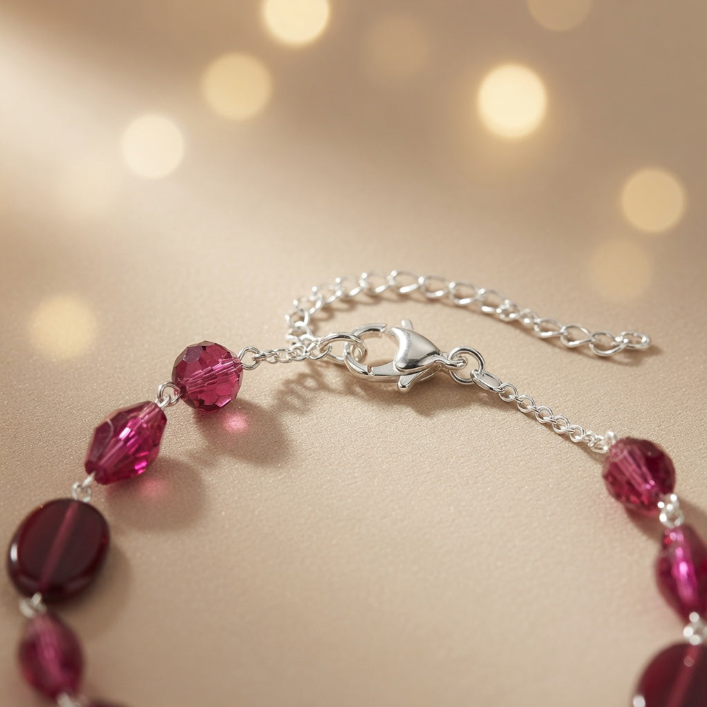 Czech Glass Garnet Luxury Burgundy Bohemian Statement Beaded Necklace