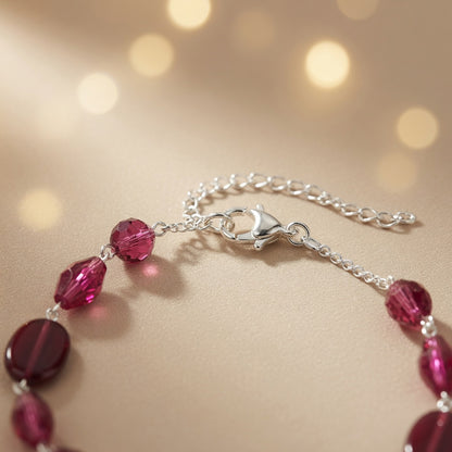 Czech Glass Garnet Luxury Burgundy Bohemian Statement Beaded Necklace