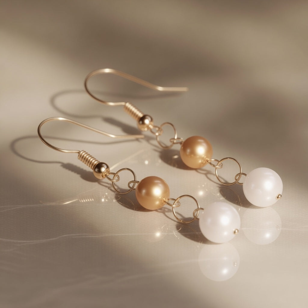 Mystical Gold Pearl Glow earrings