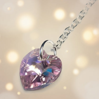 Swarovski Crystal Purple Heart Whisper Dangle Earrings