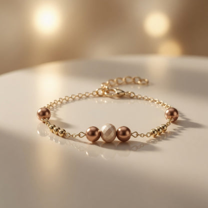 Gold Bead Pearl Bracelet