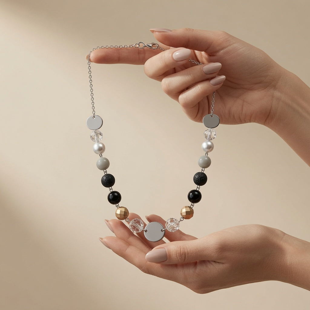 Czech Glass Lunar Dance of Shadows Necklace