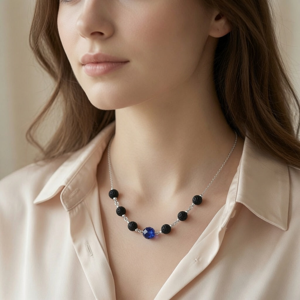 Necklace Sapphire Heart of Darkness