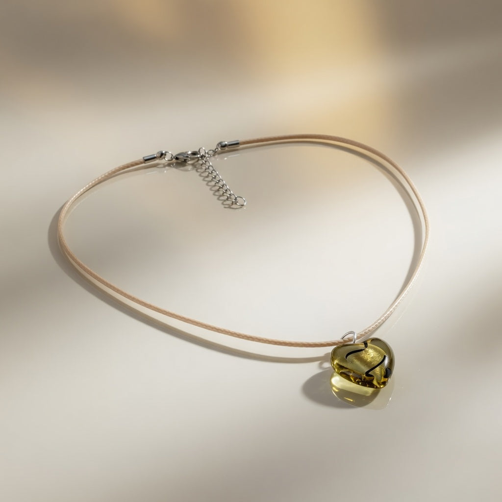 Pendant Golden Olive Heart