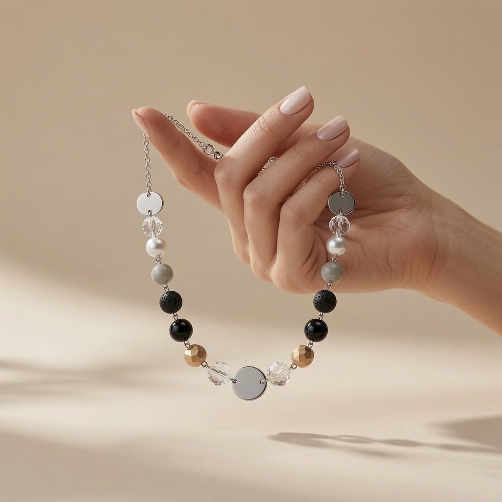 Czech Glass Lunar Dance of Shadows Necklace