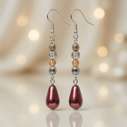 Earrings Shimmering Bordeaux