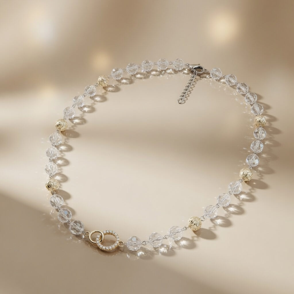 Necklace Golden Crystal Dew