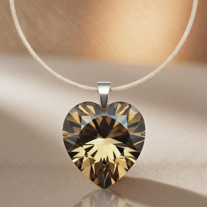 Pendant Smoky Golden Heart