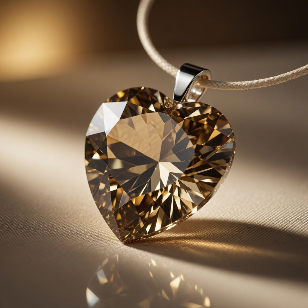 Pendant Smoky Golden Heart