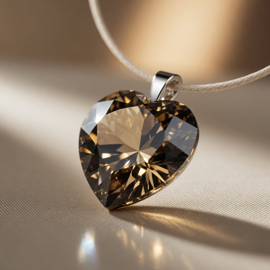 Pendant Smoky Golden Heart