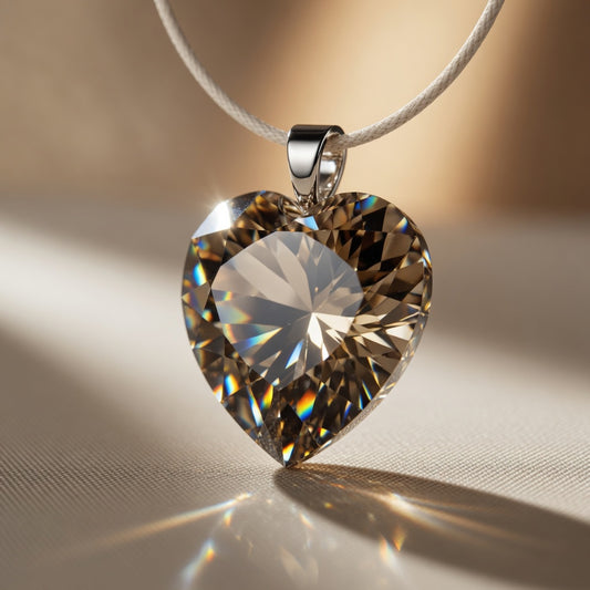 Pendant Smoky Golden Heart