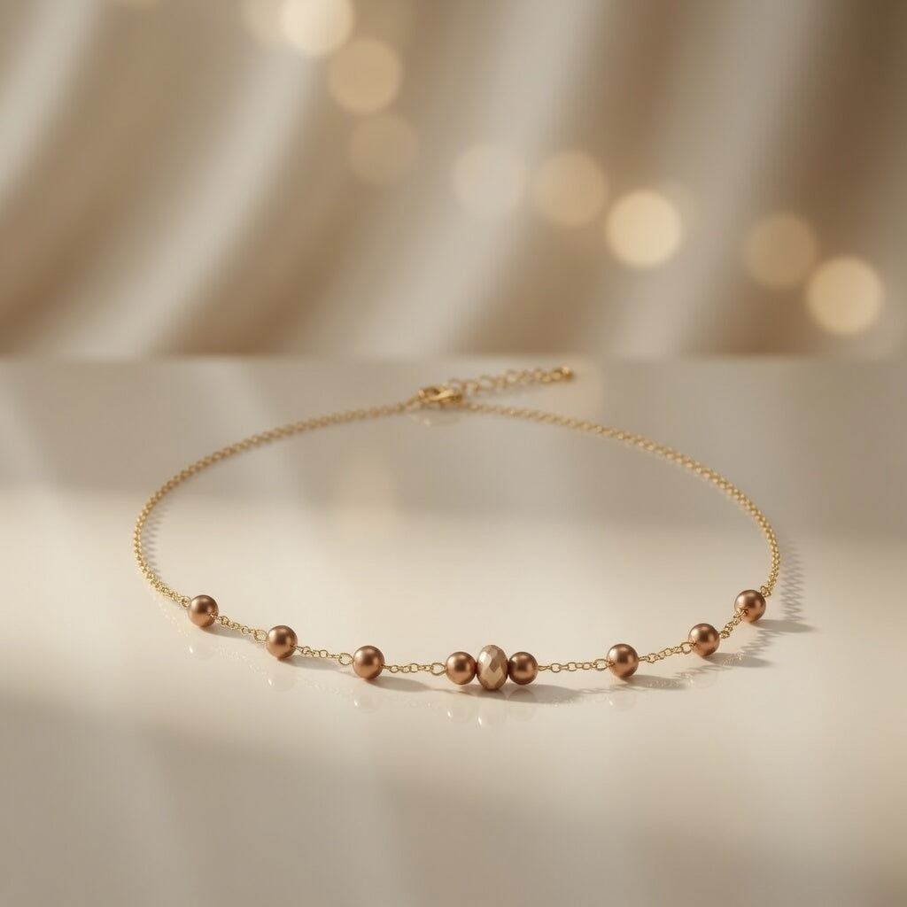 Rose Gold Beaded Radiance Necklace