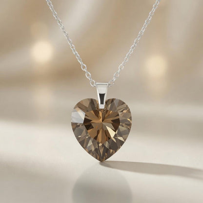 Necklace Smoky Radiance Heart