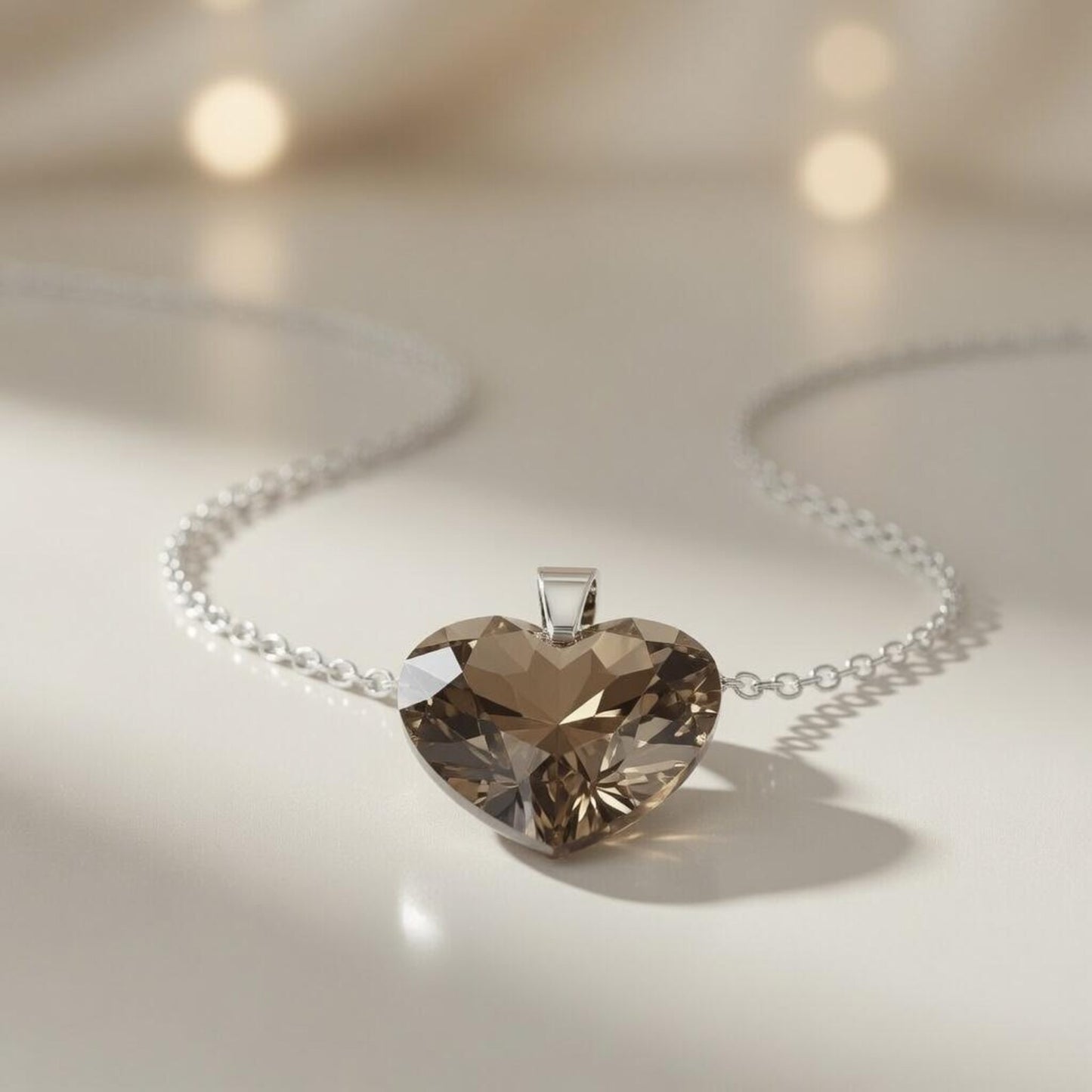 Necklace Smoky Radiance Heart