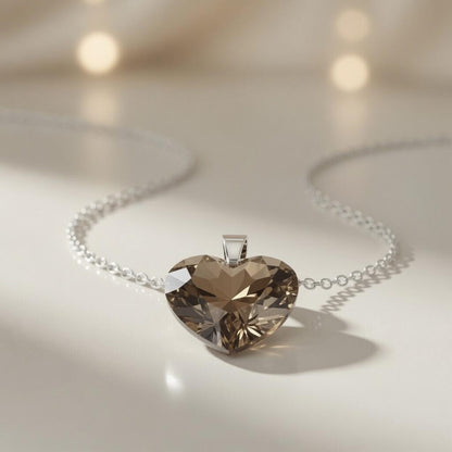 Necklace Smoky Radiance Heart