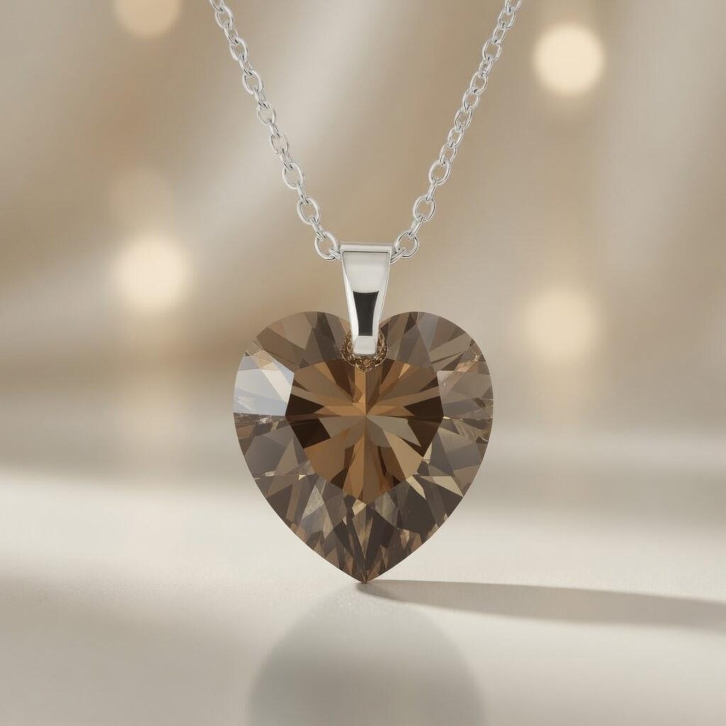 Necklace Smoky Radiance Heart