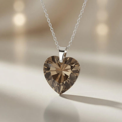 Necklace Smoky Radiance Heart