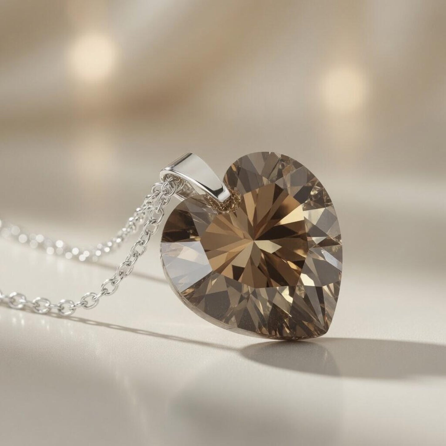 Necklace Smoky Radiance Heart