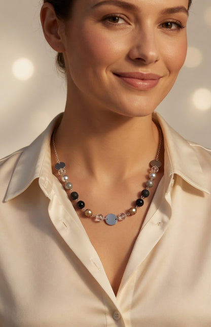 Czech Glass Lunar Dance of Shadows Necklace